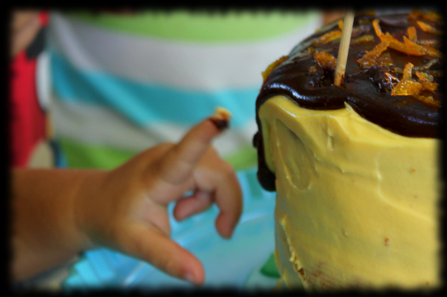 Layer cake de chocolate y naranja caramelizada