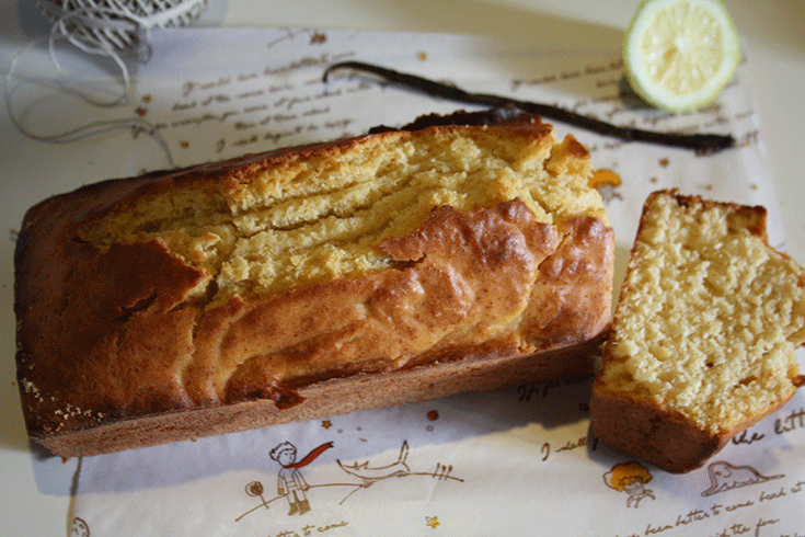 Bizcocho con sucralosa de limón y vainilla